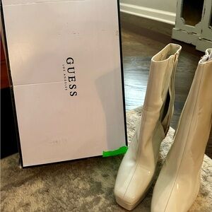 Brand new Guess platform boots new with box! Ivory